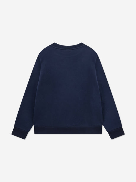 Lacoste Boys Chenille Logo Sweatshirt in Navy