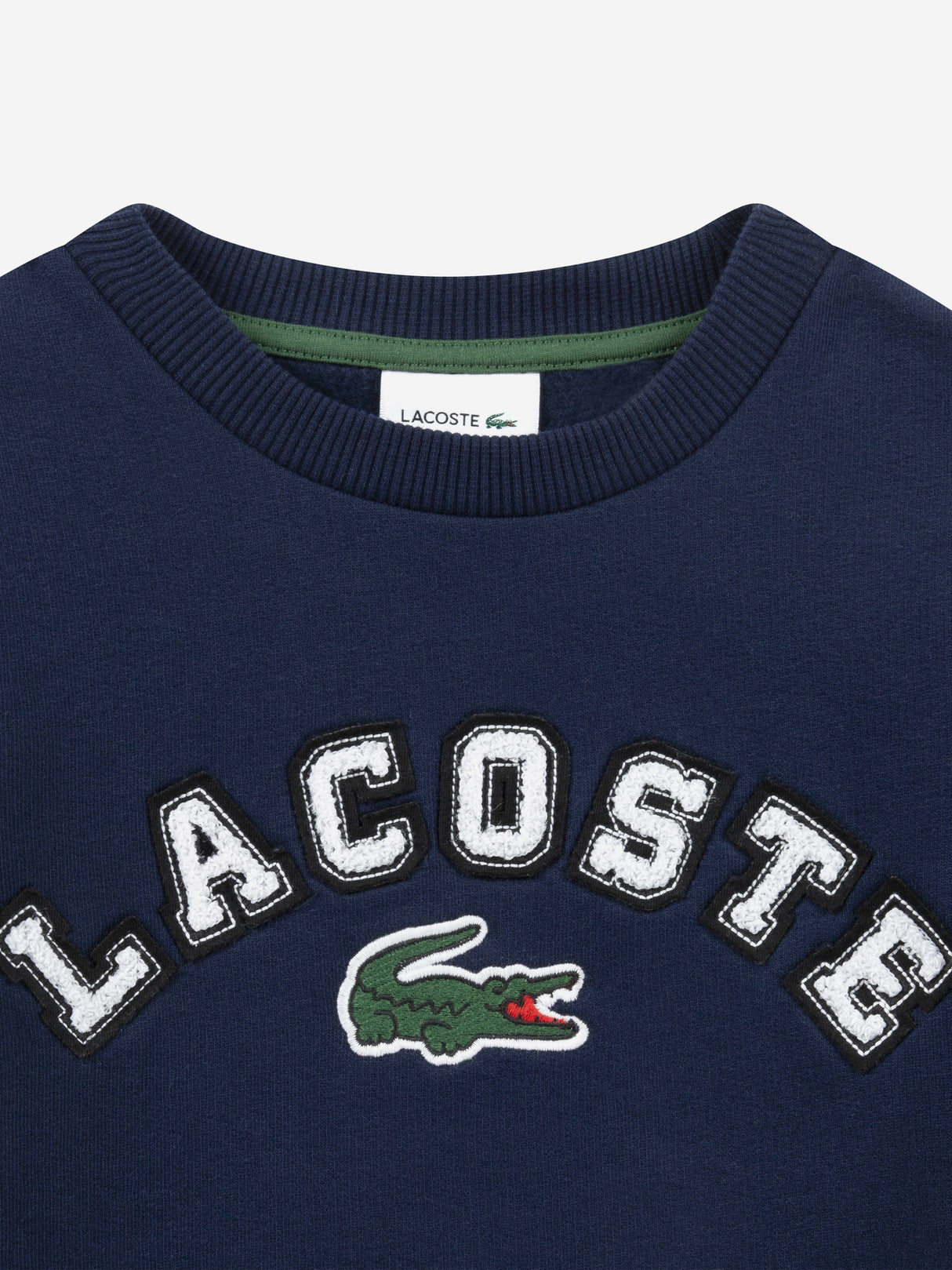 Lacoste Boys Chenille Logo Sweatshirt in Navy