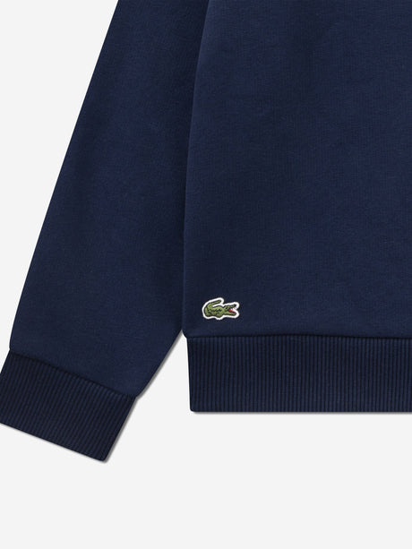 Lacoste Boys Chenille Logo Sweatshirt in Navy