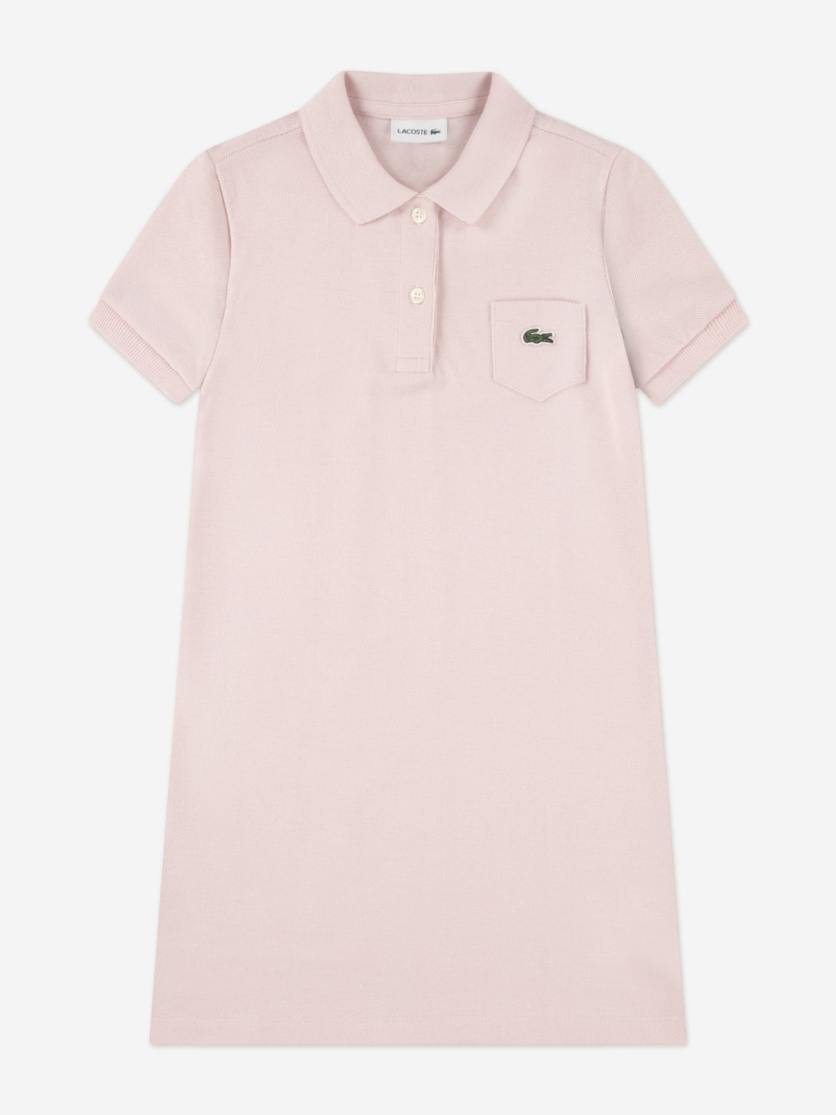 Lacoste Girls Logo Pocket Polo Dress in Pink