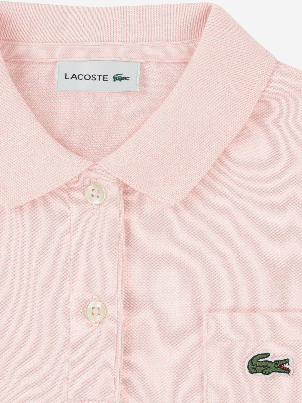 Lacoste Girls Logo Pocket Polo Dress in Pink