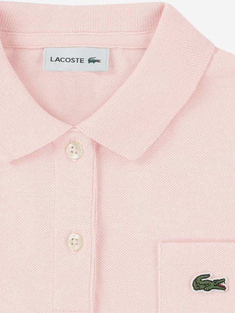 Lacoste Girls Logo Pocket Polo Dress in Pink