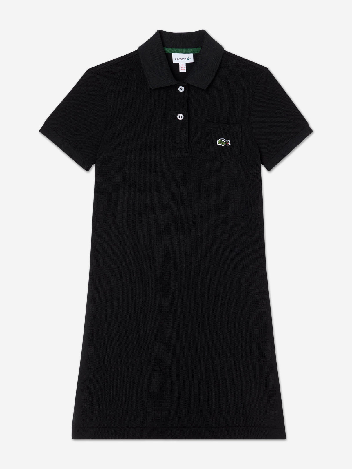Lacoste Girls Logo Pocket Polo Dress in Black
