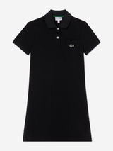 Lacoste Girls Logo Pocket Polo Dress in Black