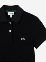 Lacoste Girls Logo Pocket Polo Dress in Black
