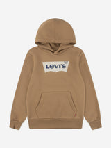 Levi's Boys Batwing Screen Print Hoodie in Brown