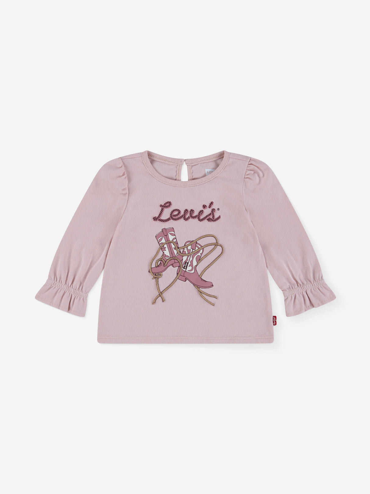 Levi's Baby Girls Long Sleeve Knot Front Top in Pink