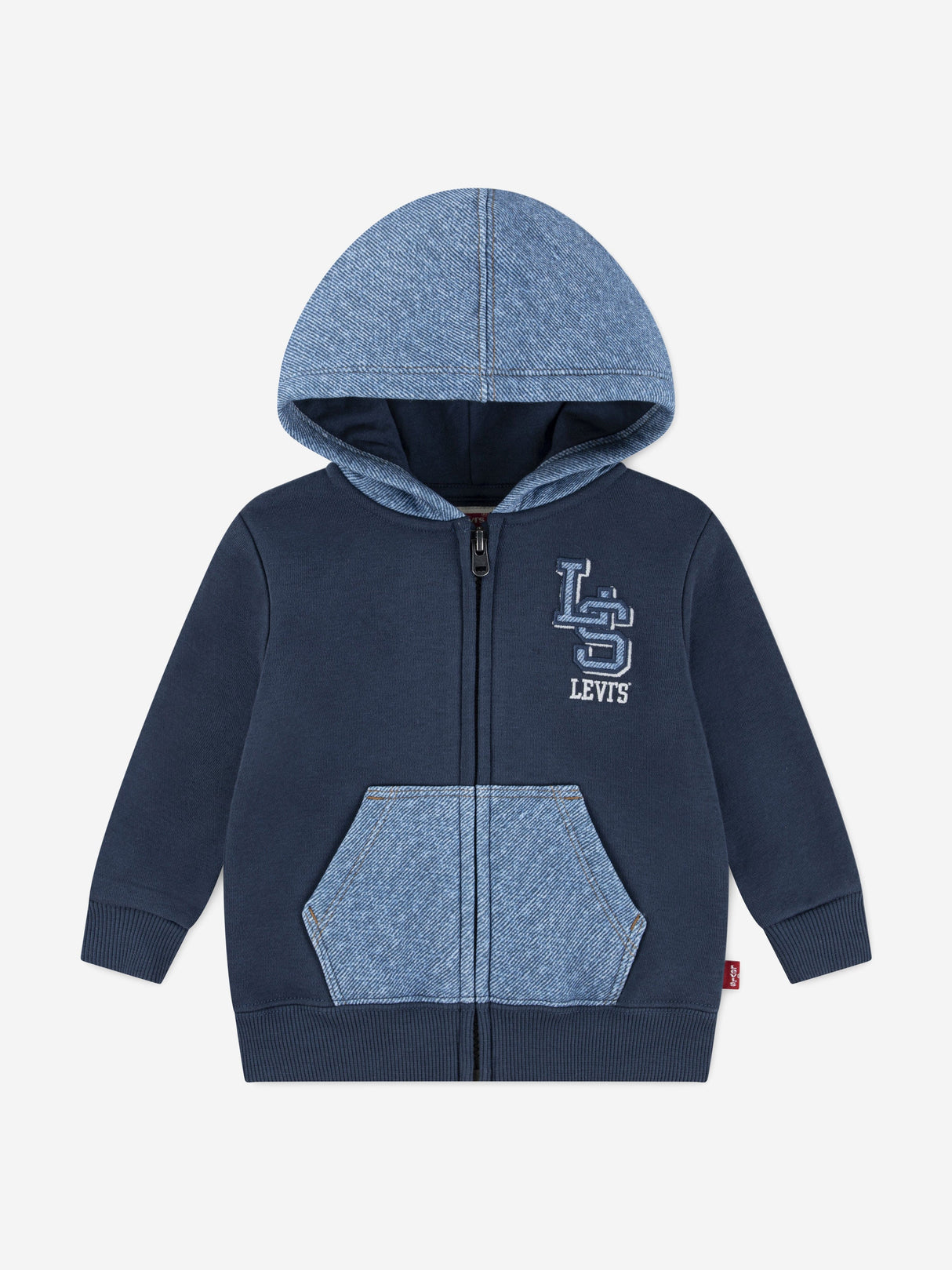 Levi's Baby Boys Knit Denim Zip Up Top in Navy