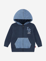 Levi's Baby Boys Knit Denim Zip Up Top in Navy