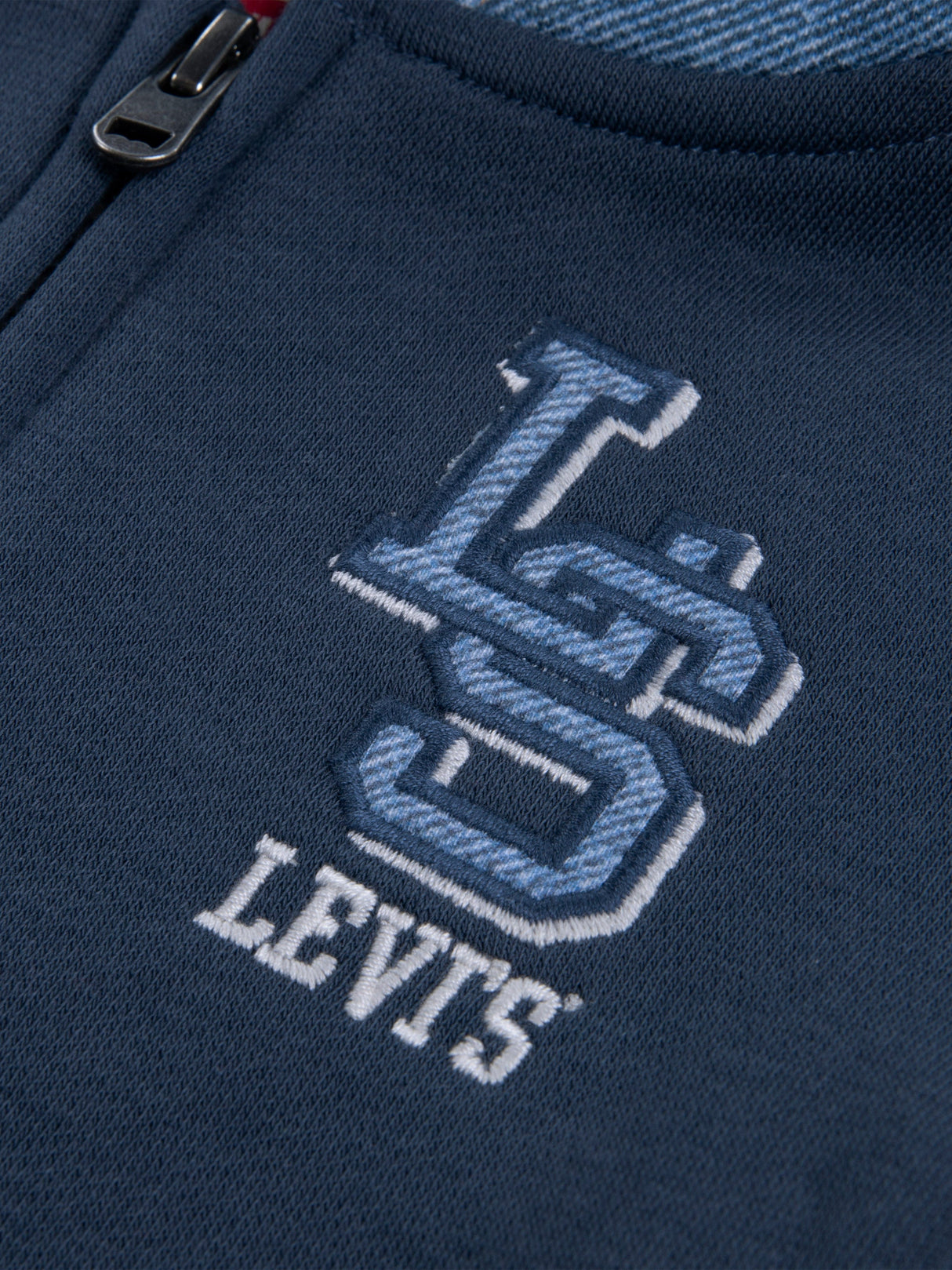Levi's Baby Boys Knit Denim Zip Up Top in Navy