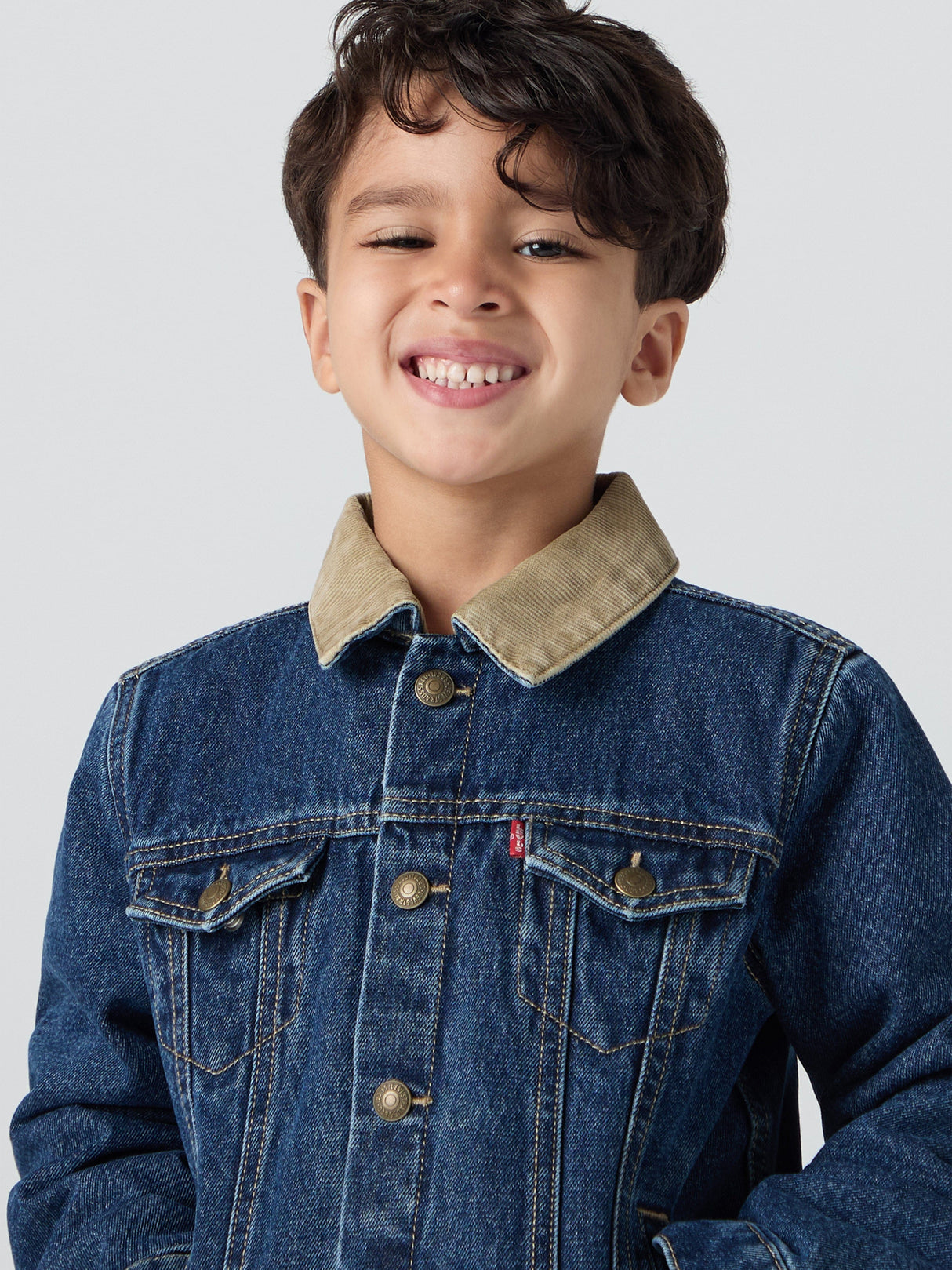 Levi's Boys Quilted Lined Trucker Jacket in Blue