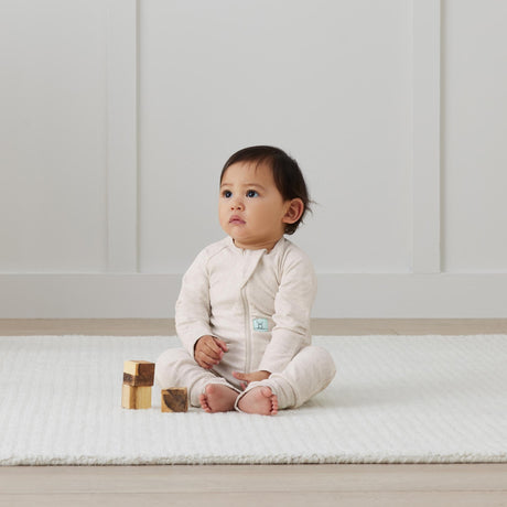 ergoPouch - Organic Layers Long Sleeve Babygrow Oatmeal - Warm 1.0 TOG