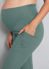 Luxe Maternity & Postnatal Leggings - 7/8 - Sage