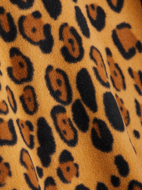 Mini Rodini Girls Leopard Zip Up Top in Brown