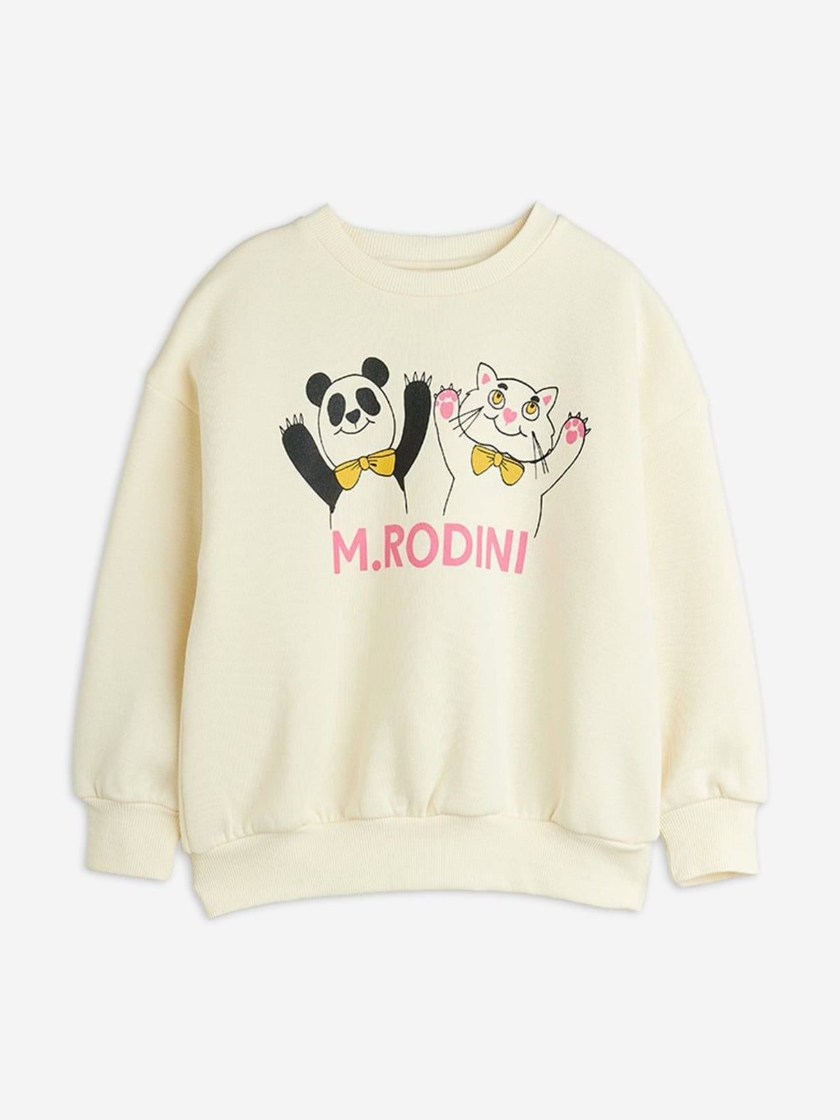 Mini Rodini Kids Panda and Cat Sweatshirt in Ivory