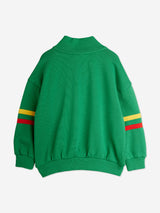 Mini Rodini Kids E.T. Embroidered Half Zip Sweatshirt in Green