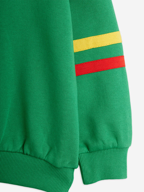 Mini Rodini Kids E.T. Embroidered Half Zip Sweatshirt in Green