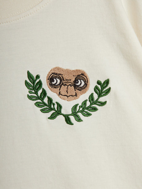 Mini Rodini Kids E.T. Embroidered T-Shirt in Ivory