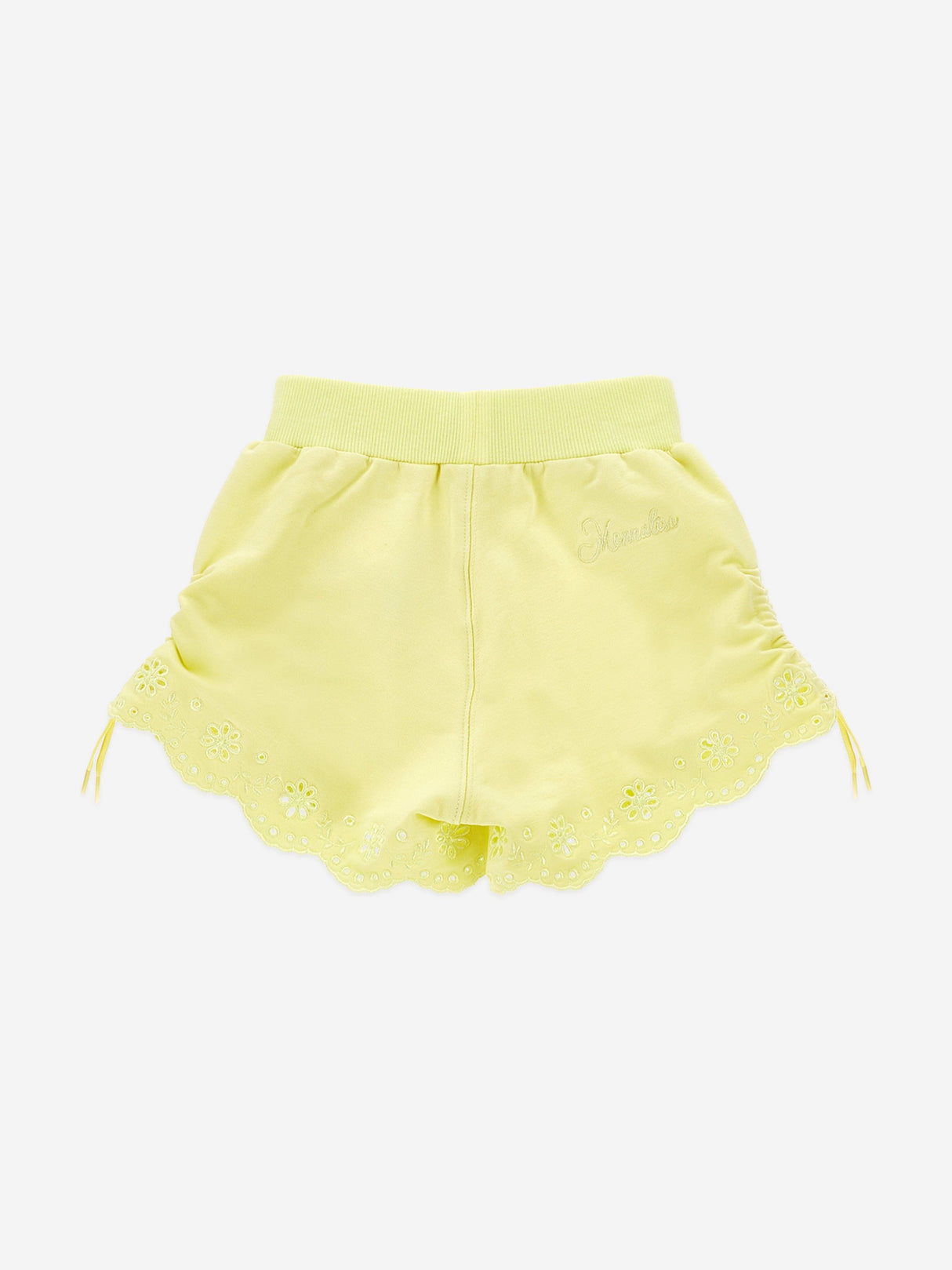 Monnalisa Girls Broderie Anglaise Shorts in Yellow