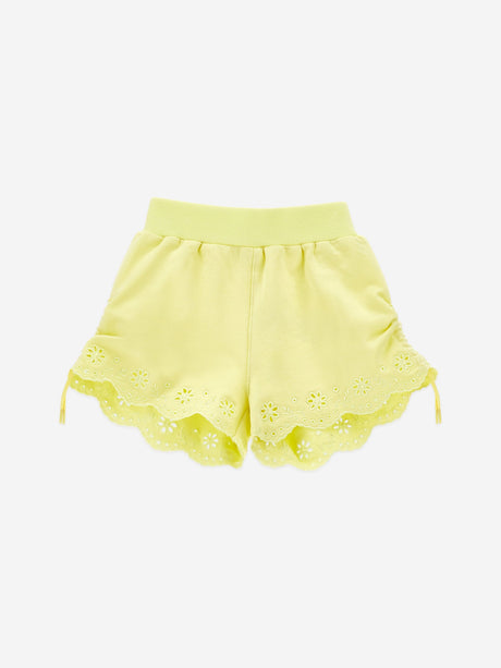 Monnalisa Girls Broderie Anglaise Shorts in Yellow