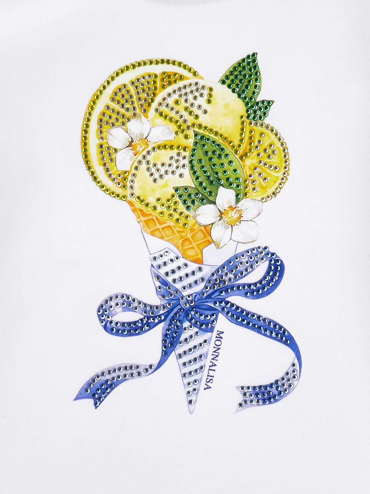 Monnalisa Girls Ice Cream T-Shirt in White