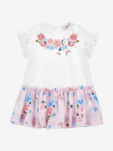 Monnalisa Baby Girls Butterflies and Flowers Dress in White