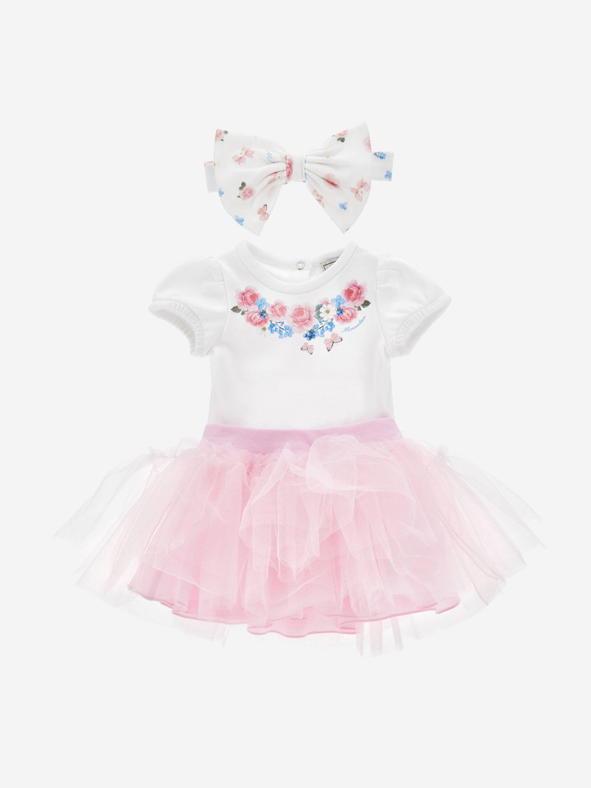 Monnalisa Baby Girls Tulle Skirt Set in Pink