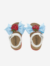 Monnalisa Girls Glitter Strawberry Sandals in White
