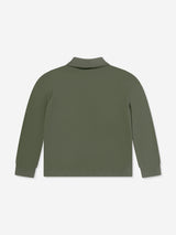 Moncler Enfant Boys Long Sleeve Polo Shirt in Green