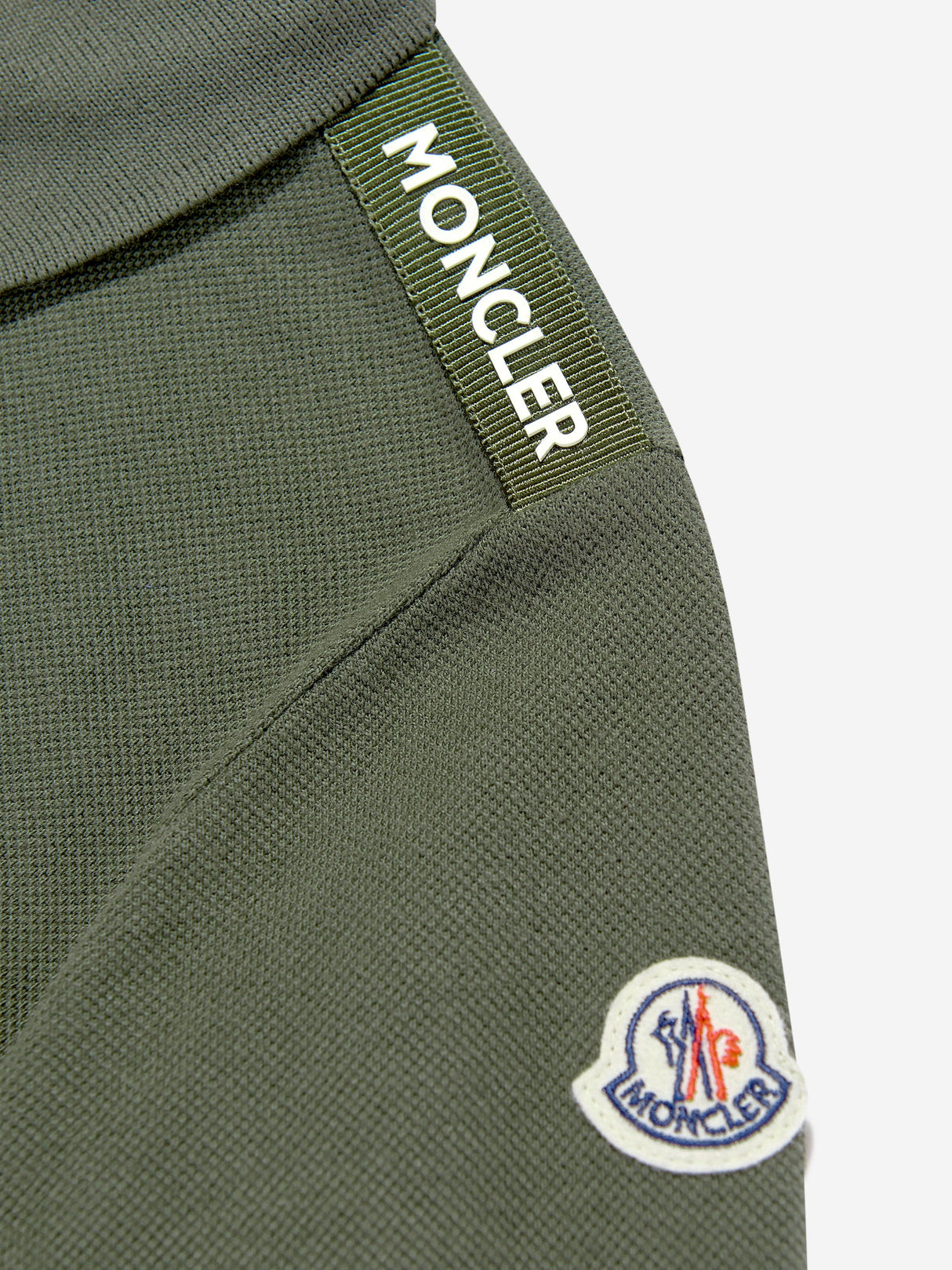 Moncler Enfant Boys Long Sleeve Polo Shirt in Green