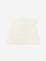 Moncler Enfant Baby Wool Beanie Hat with Ears in White