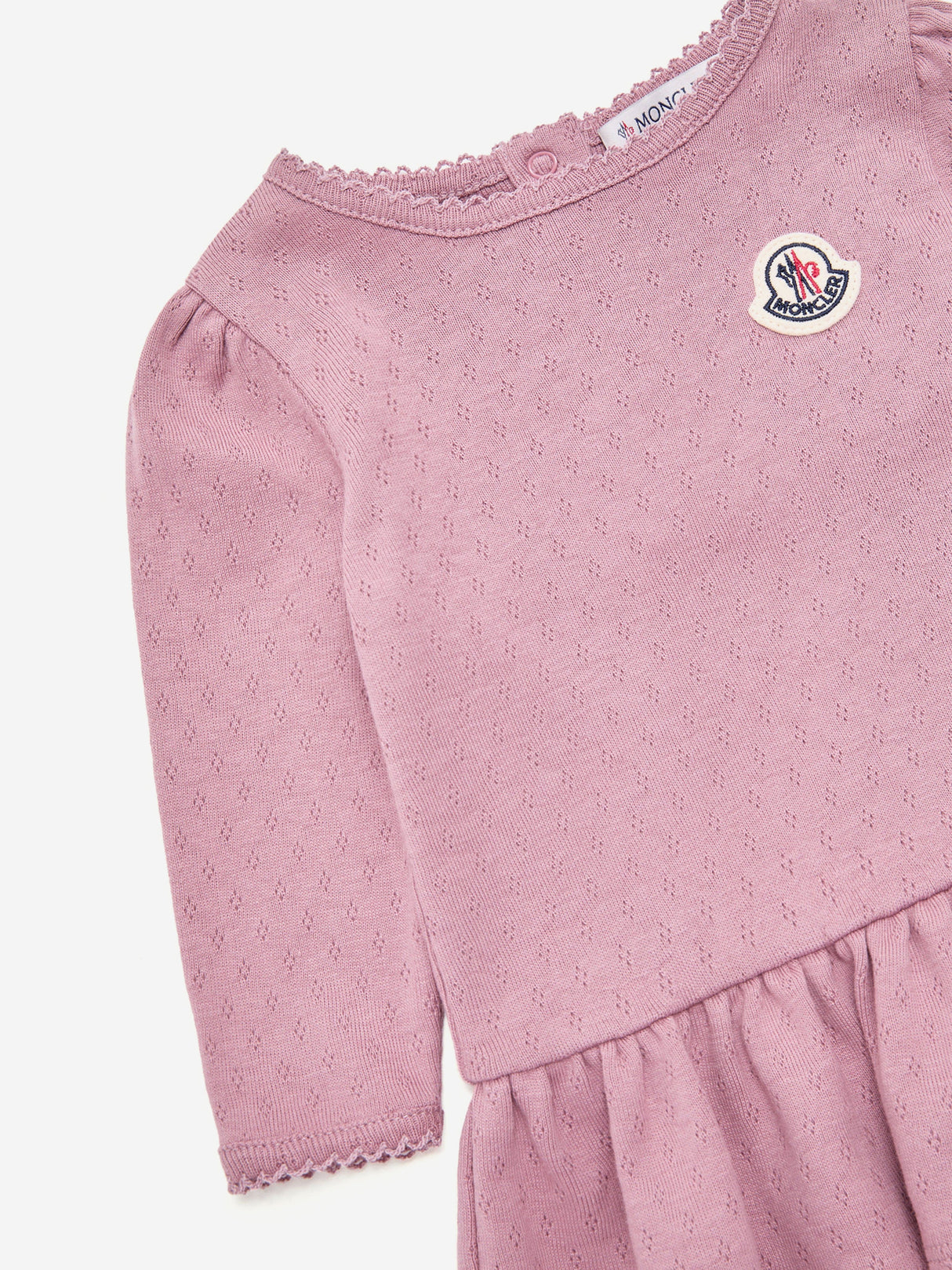 Moncler Enfant Baby Girls Cotton Logo Dress in Pink