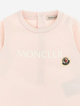 Moncler Enfant Baby Girls Logo Romper with Gift Box in Pink