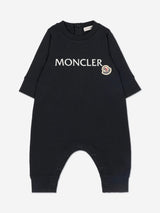 Moncler Enfant Baby Logo Romper in Navy