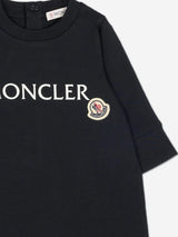 Moncler Enfant Baby Logo Romper in Navy