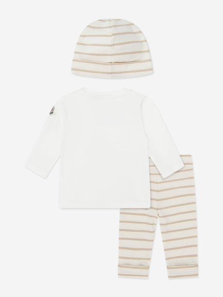 Moncler Enfant Baby 3 Piece Legging Gift Set in Beige