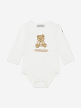 Moncler Enfant Baby Girls Teddy Bear Bodysuit and Bib Gift Set in Pink