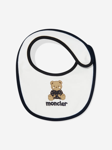 Moncler Enfant Baby Teddy Bear Bodysuit Set in White
