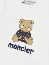 Moncler Enfant Baby Teddy Bear Bodysuit Set in White