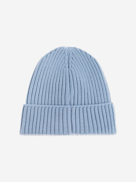 Moncler Enfant Boys Wool Knit Beanie Hat in Blue