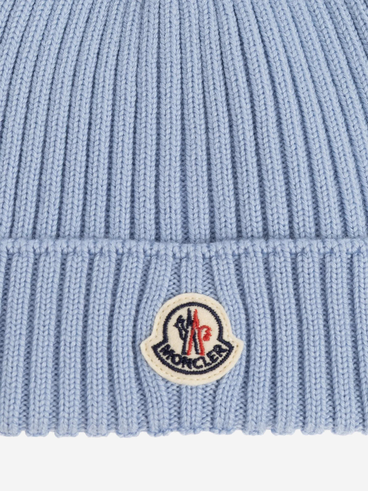 Moncler Enfant Boys Wool Knit Beanie Hat in Blue