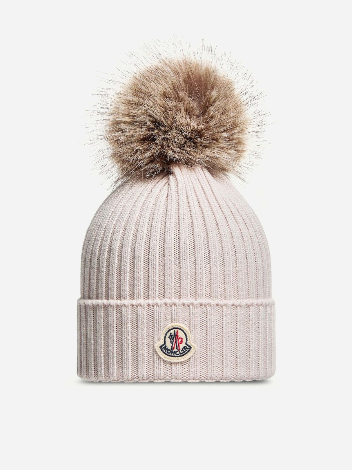 Moncler Enfant Girls Wool Pom-Pom Hat in Beige