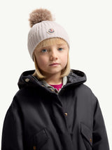 Moncler Enfant Girls Wool Pom-Pom Hat in Beige