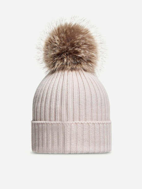 Moncler Enfant Girls Wool Pom-Pom Hat in Beige