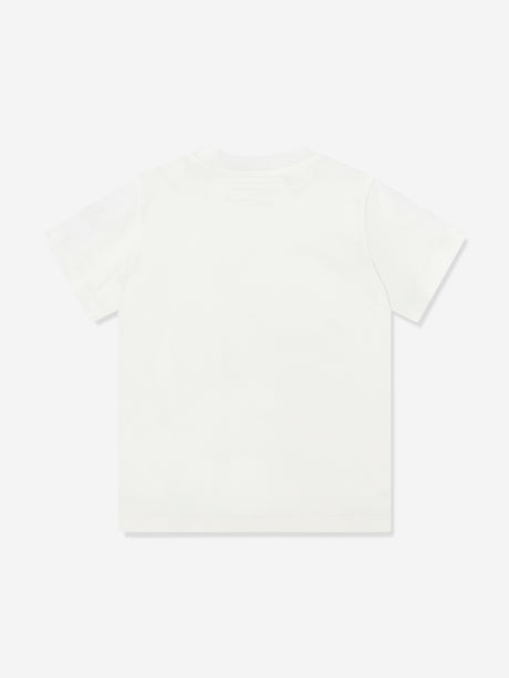 Moncler Enfant Boys Logo Print T-Shirt in Ivory