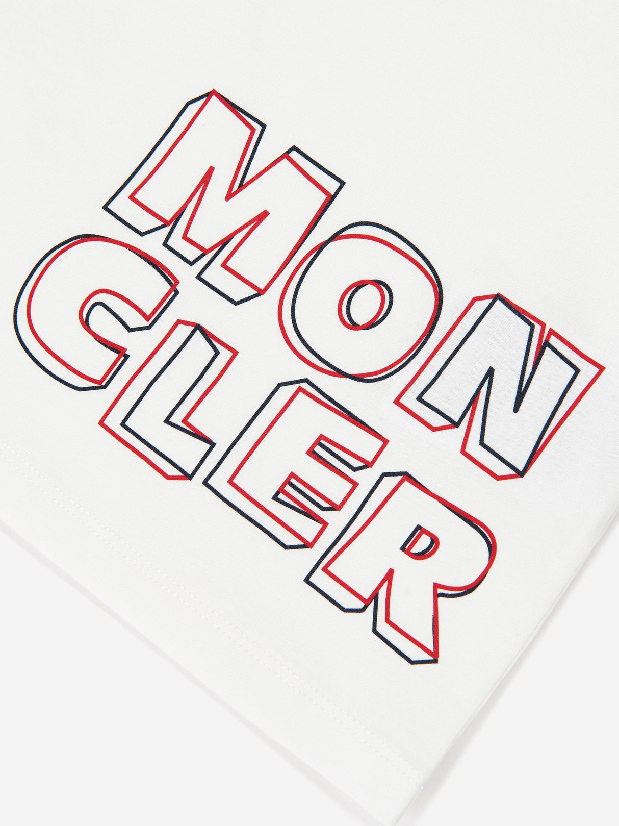 Moncler Enfant Boys Logo Print T-Shirt in Ivory