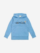 Moncler Enfant Boys Logo Hoodie in Blue