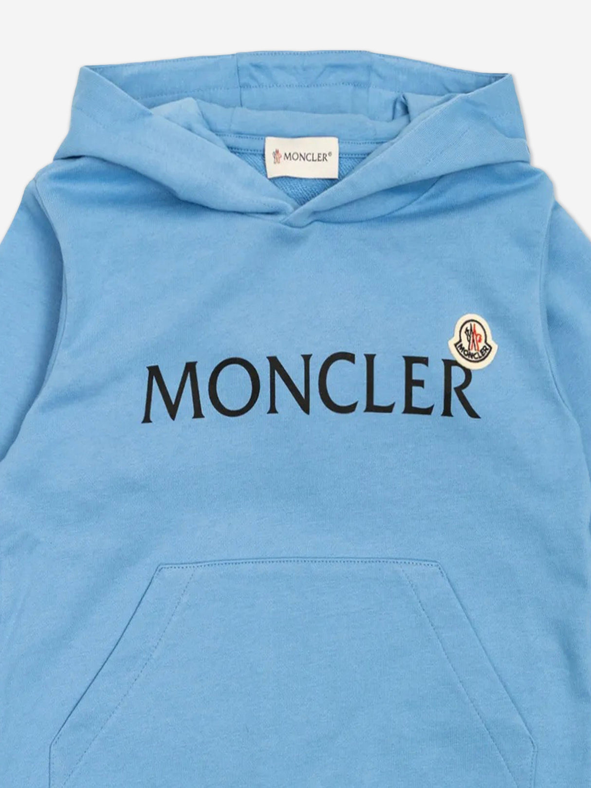 Moncler Enfant Boys Logo Hoodie in Blue