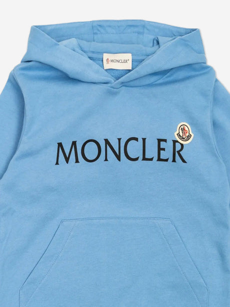 Moncler Enfant Boys Logo Hoodie in Blue
