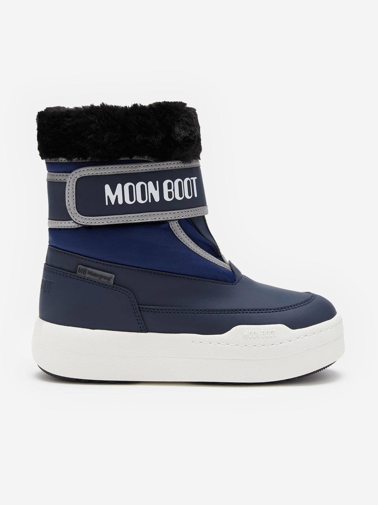 Moon Boot Boys JR Park Strap Boots in Blue